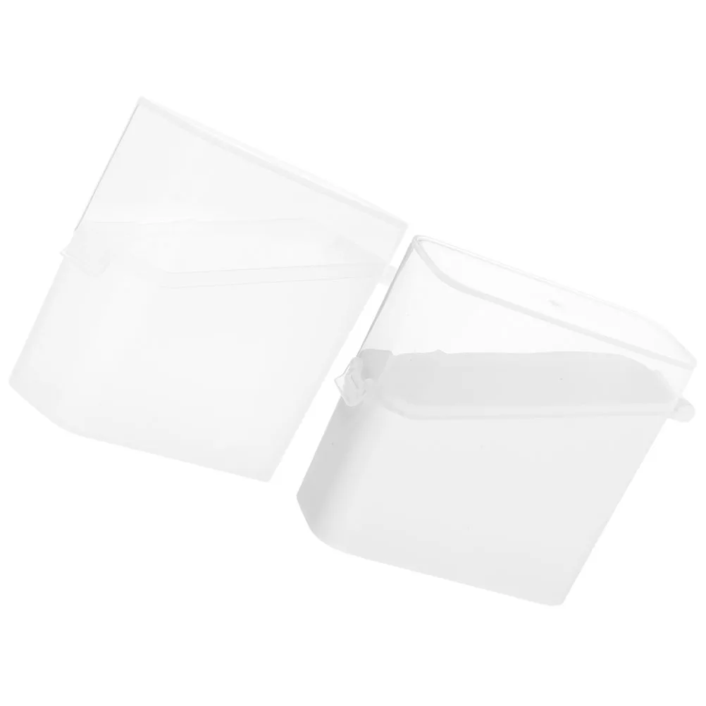 

2Pcs Transparent Cheese Storage Container with Lid Fridge Organizer Tea Bag Holder Food Preservation Box White Color