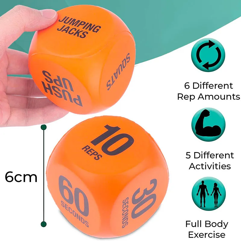 2pk Fitness Exercise Dice for Cardio HIIT Exercise Classes  Fun Fitness Dice Convenient Portable Gym Accessories Whole Body