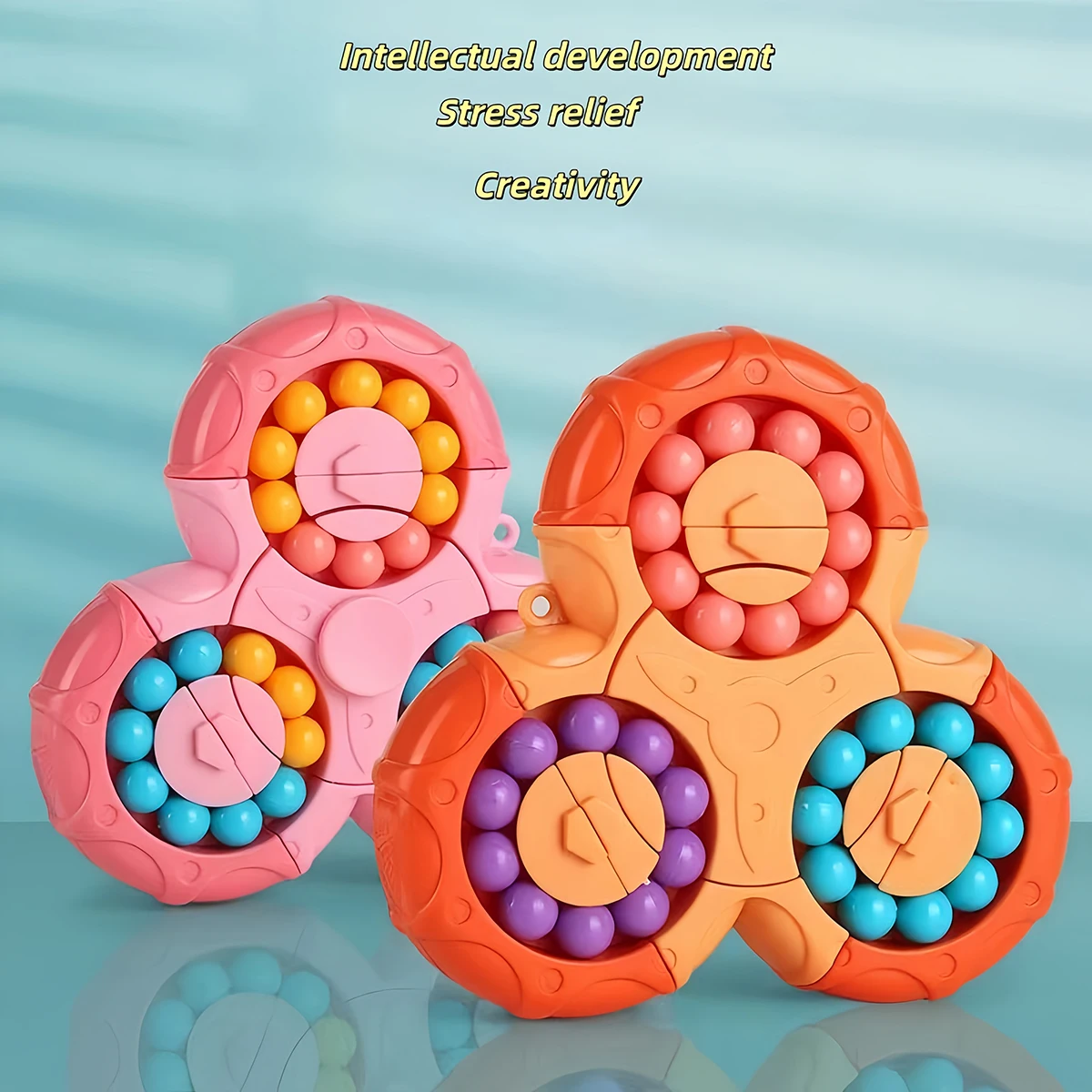 Zeszijdig roterende magische bonenkubus Vingertopspeelgoed Brain Teaser Game Educatief stressverlichting kinderspeelgoed cadeau