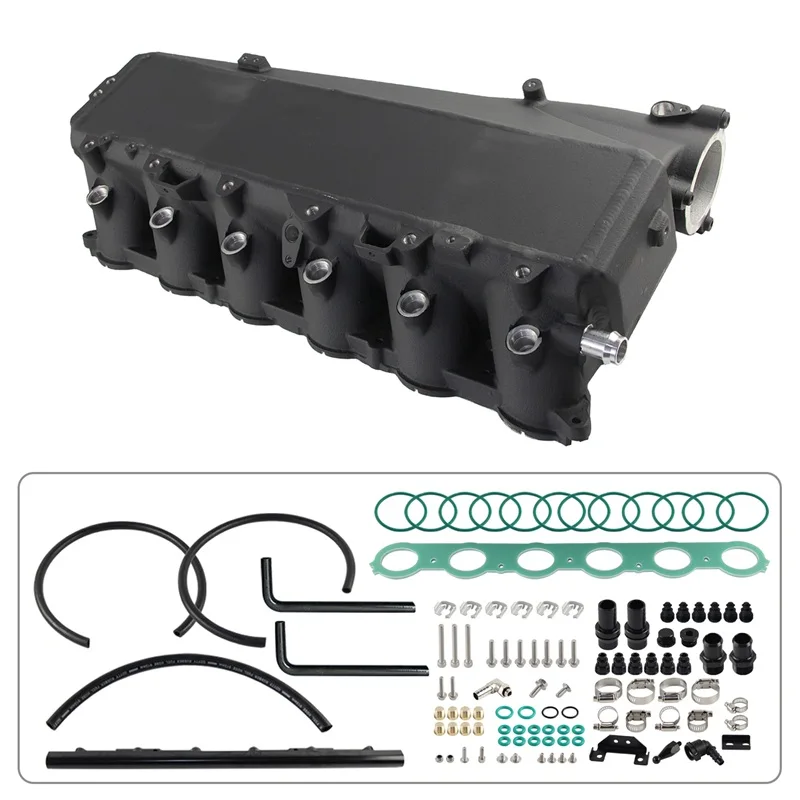 

Intercooler Charge Air Cooler Manifold Kit Top Fits for BMW Gen1 B58 B58 M140i M240i 340i Toyota A90/A91 15-20 Bar & Plate Black