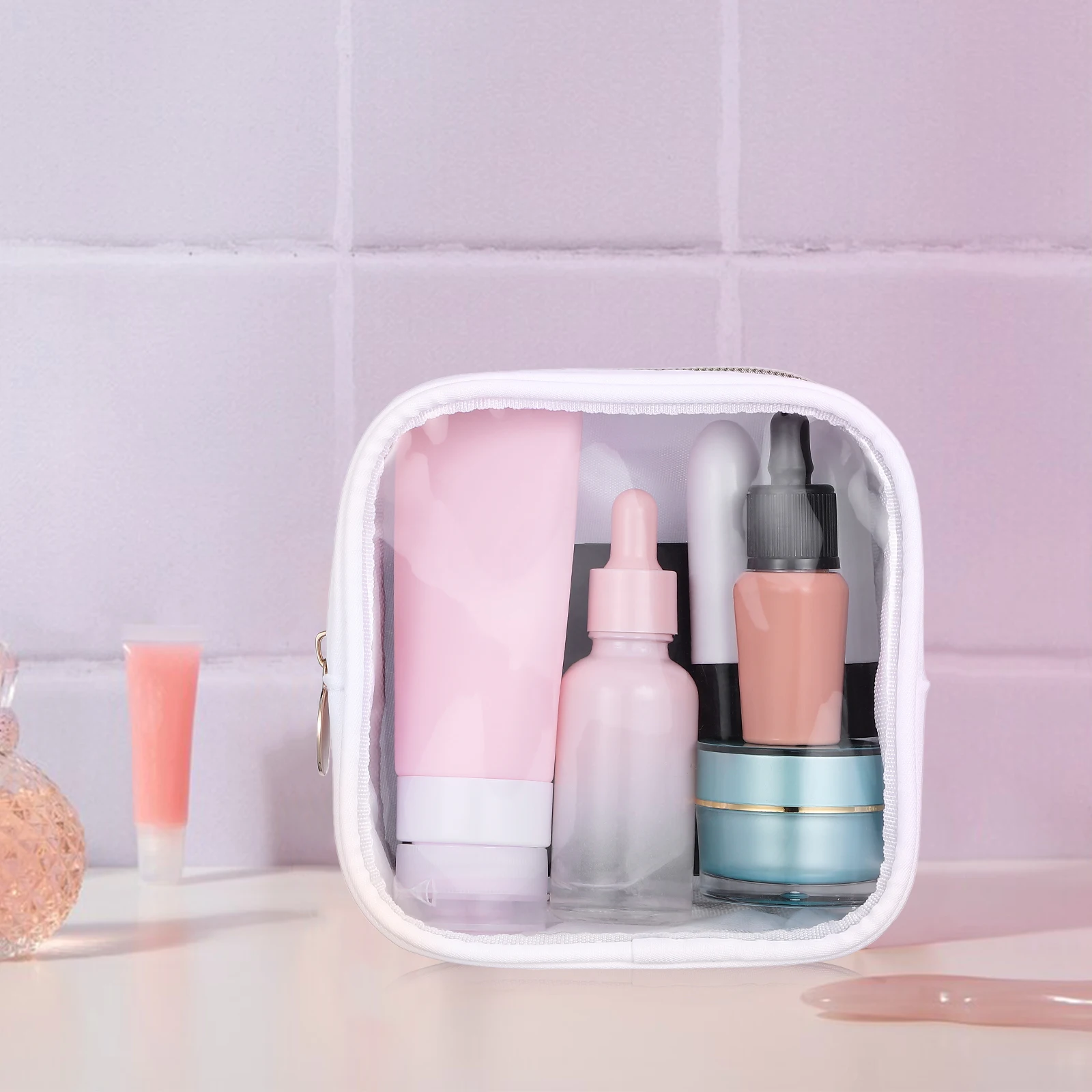

Mini Bag Makeup Travel Organizer Clear Cosmetics Bags for Women Small Pouch