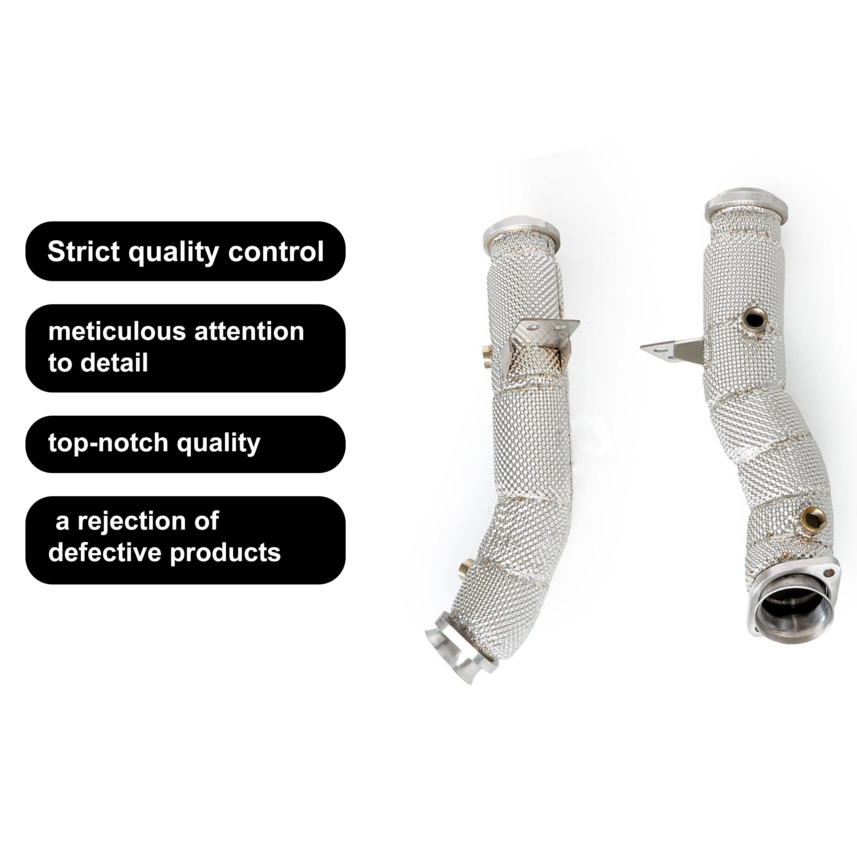 Edelstahl-Hochleistungs-Sport-Downpipe-Auspuffkopf für Mercedes-Benz C43 3.0T 2016-2019 mit Wärmeisolierung zur Leistungssteigerung – Detail 8