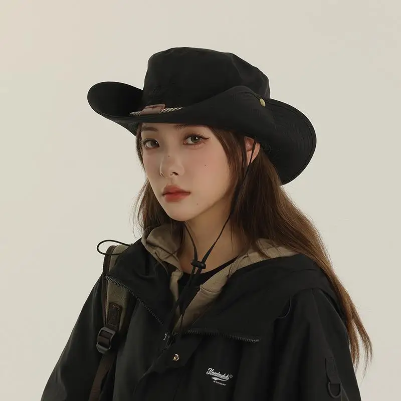 

Outdoor Cam Hat ex Summer Wide Brim Sun Protection Cowboy Sle Polyester Fiber Face ield Cartoon Animation Pattern