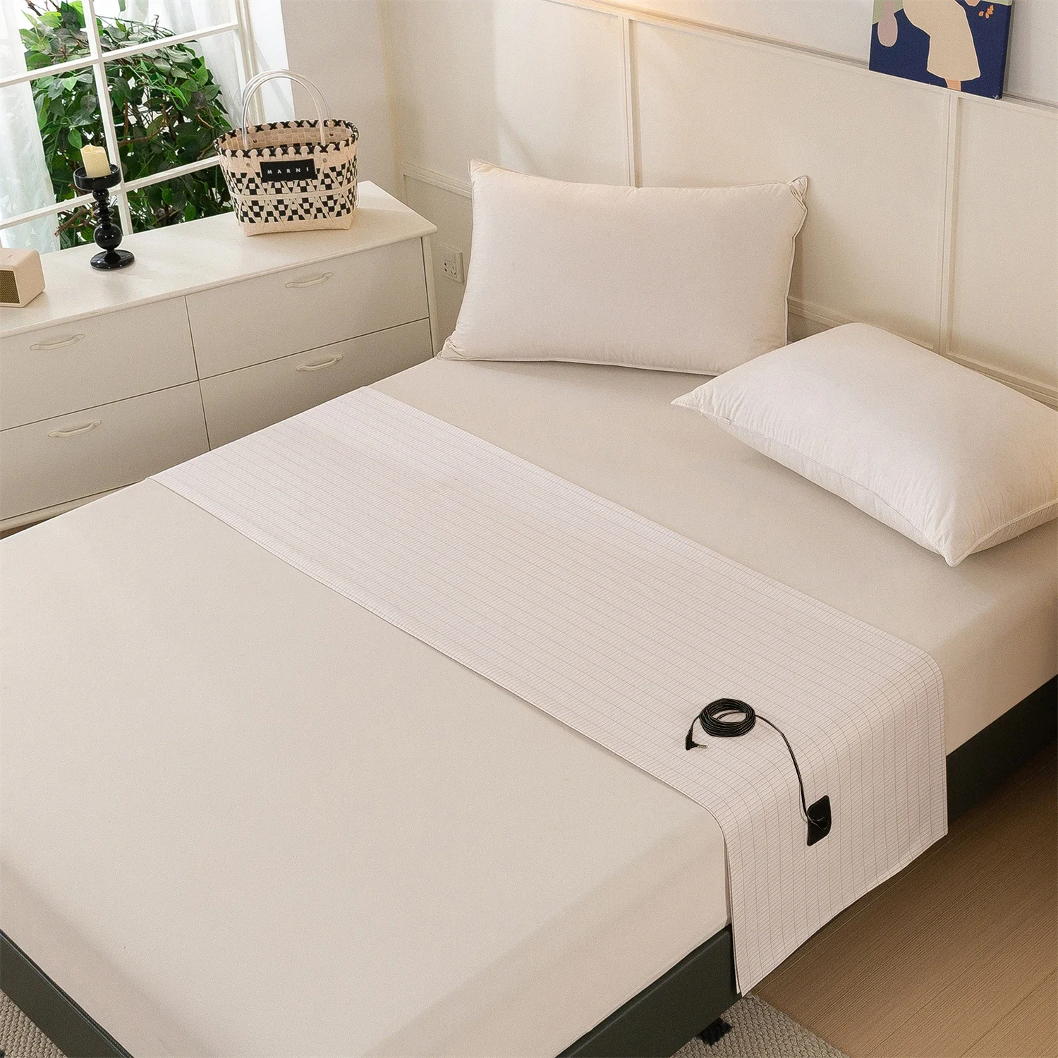 Grounding Sheets Earthing Sheet for Deep Sleep Recovery | Conductive Carbon Fiber Bed Sheet to Reduce Stress & Boost Energy Home