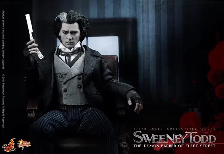 

Original HOTTOYS MMS149 1/6 Sweeney Todd 12inch The Devil Barber of Fleet Street Johnny Depp Action Figure Model Toys