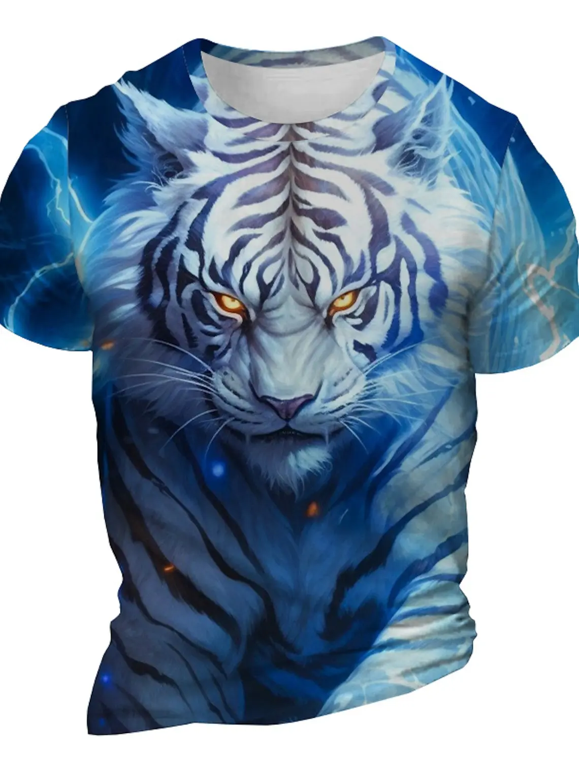 2024 Summer T shirt For Men Lion Graphics 3D Print Fashion Short Sleeve O-neck T-shirt Men's Clothing Casual t-shirts Streetwear image 5