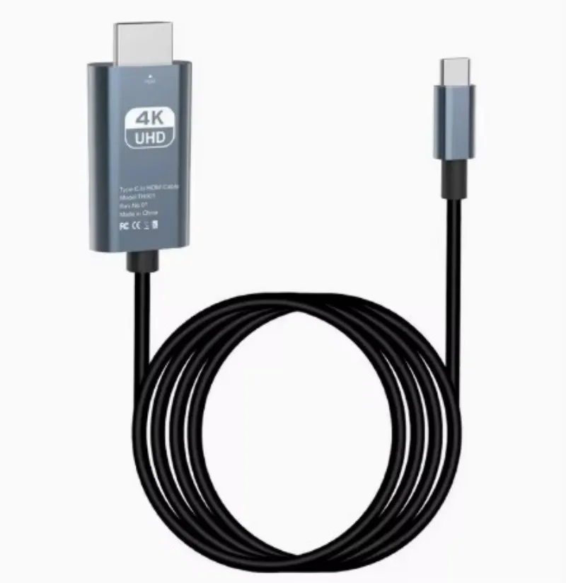 4K HD Video Conversion Cable Typec To Hdtv Same Screen Cable TV Computer 2 Meters Braided Screen Projection Cable