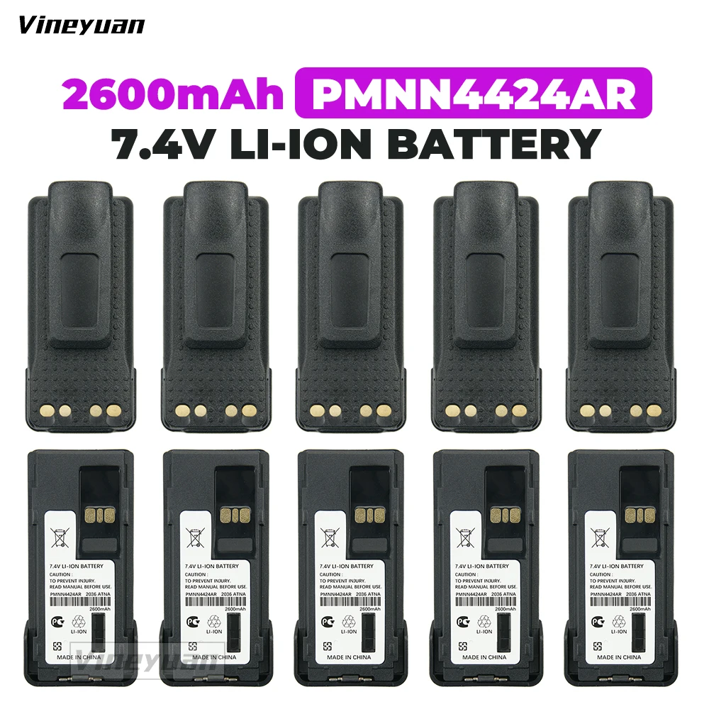 

10PCS 7.4V 2600mAh PMNN4424AR Replacement Li-ion Battery for Motorola APX 4000 APX 3000 APX 1000 APX 2000 Two Way Radio Battery