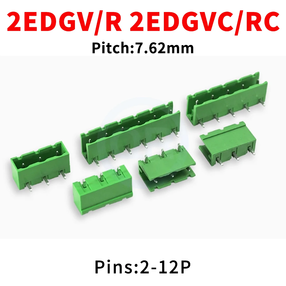 20 PCS 7.62mm Pitch Open Seal Straight Curved Needle Terminal Block 2EDGV/R/VC/RC 15EDGV/R/VC/RC
