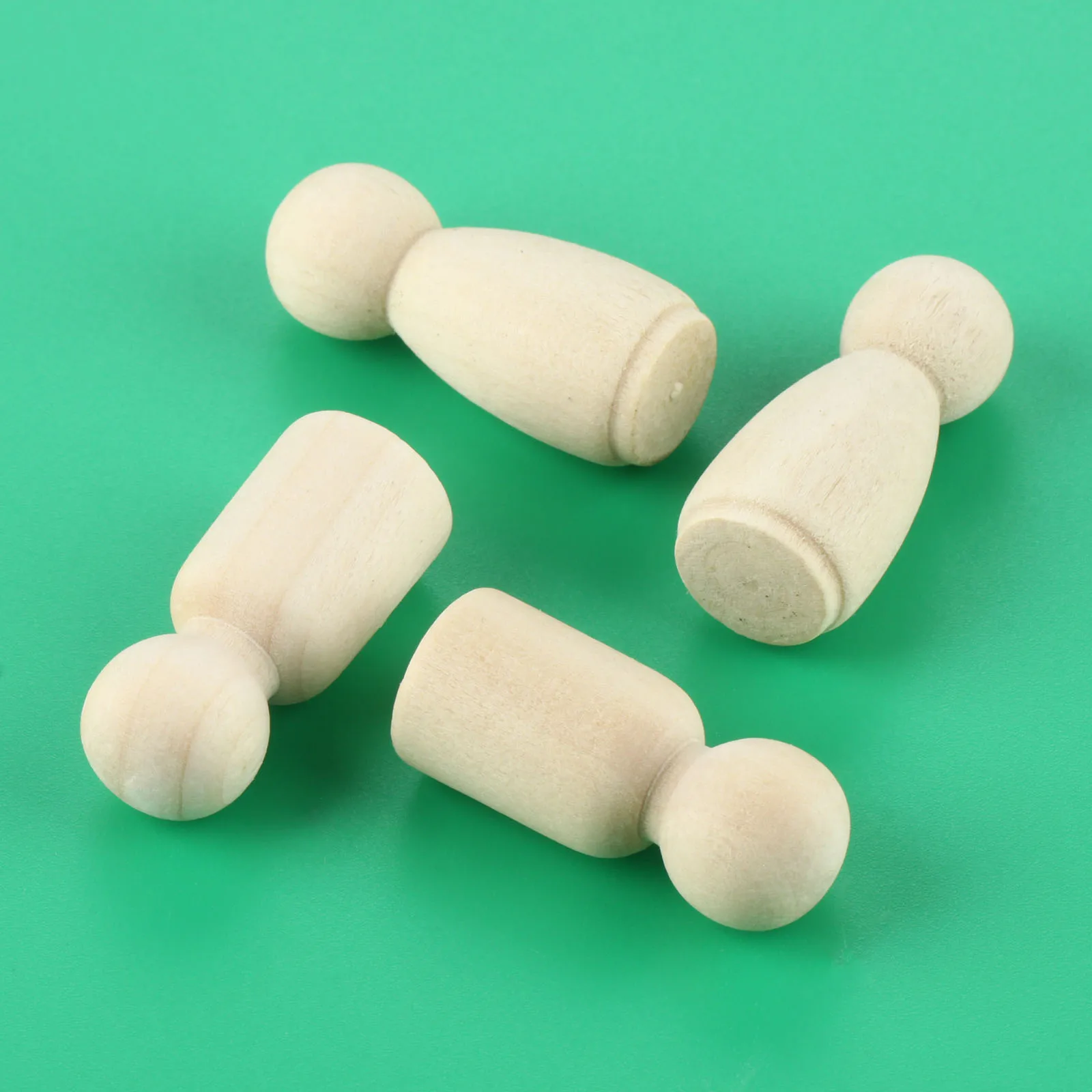 10pcs/set 35mm Wooden Peg Dolls Men/Women Natural Unpainted Figures Wedding Cake Family Hard Wood Dolls Kid\'s Printed DIY Toys