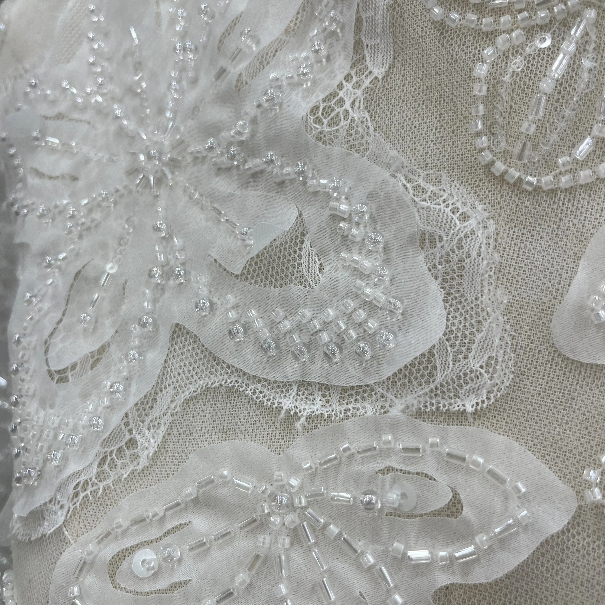 Special delicate three-dimensional lace hand-embroidered is suitable for wedding dress evening dress fabric design