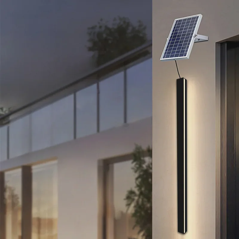 

Outdoor Long Wall Light LED Solar Lamp Garden Balcony Lighting Villa Wall Sconce Waterproof Modern Nordic Simple Porch Lights