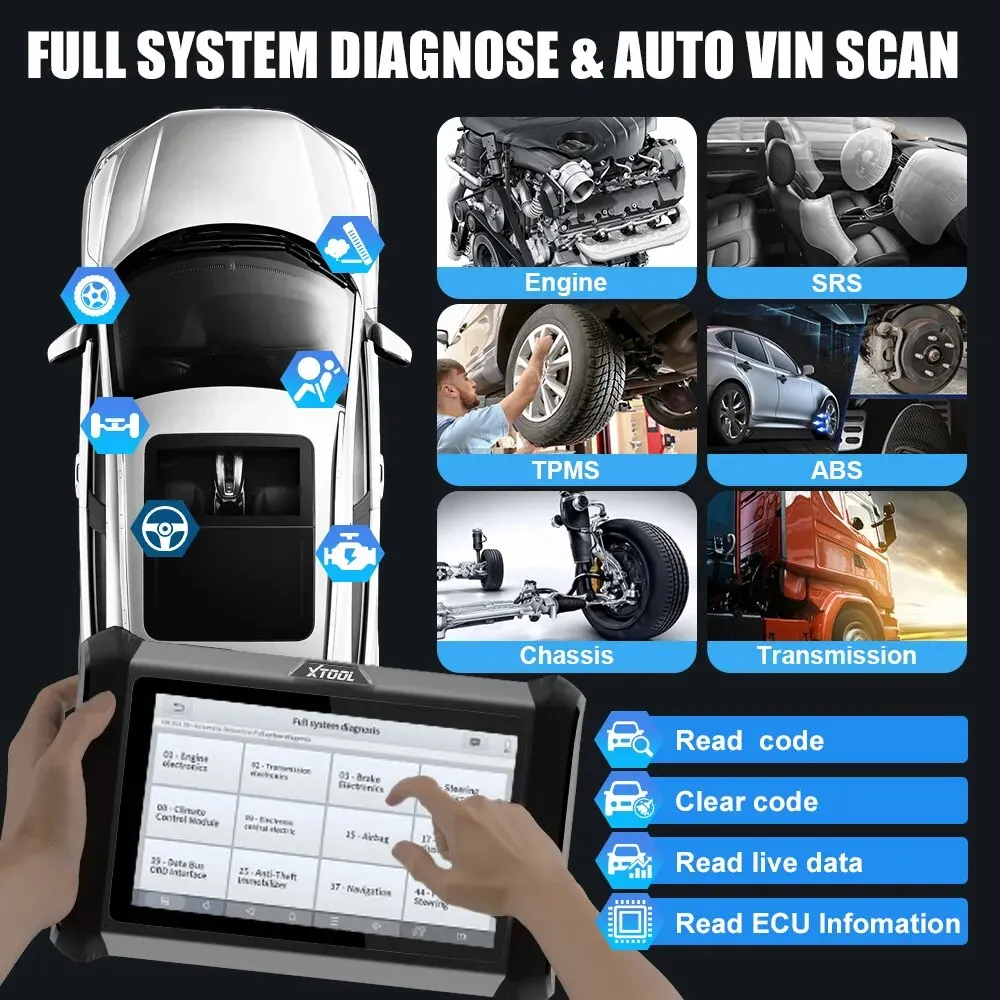 XTOOL X100 PADS Auto IMMO Key Programming Scanner Built-in CAN FD All Key Lost OBD2 All Systems Diagnostic Tool Upgraded X100PAD