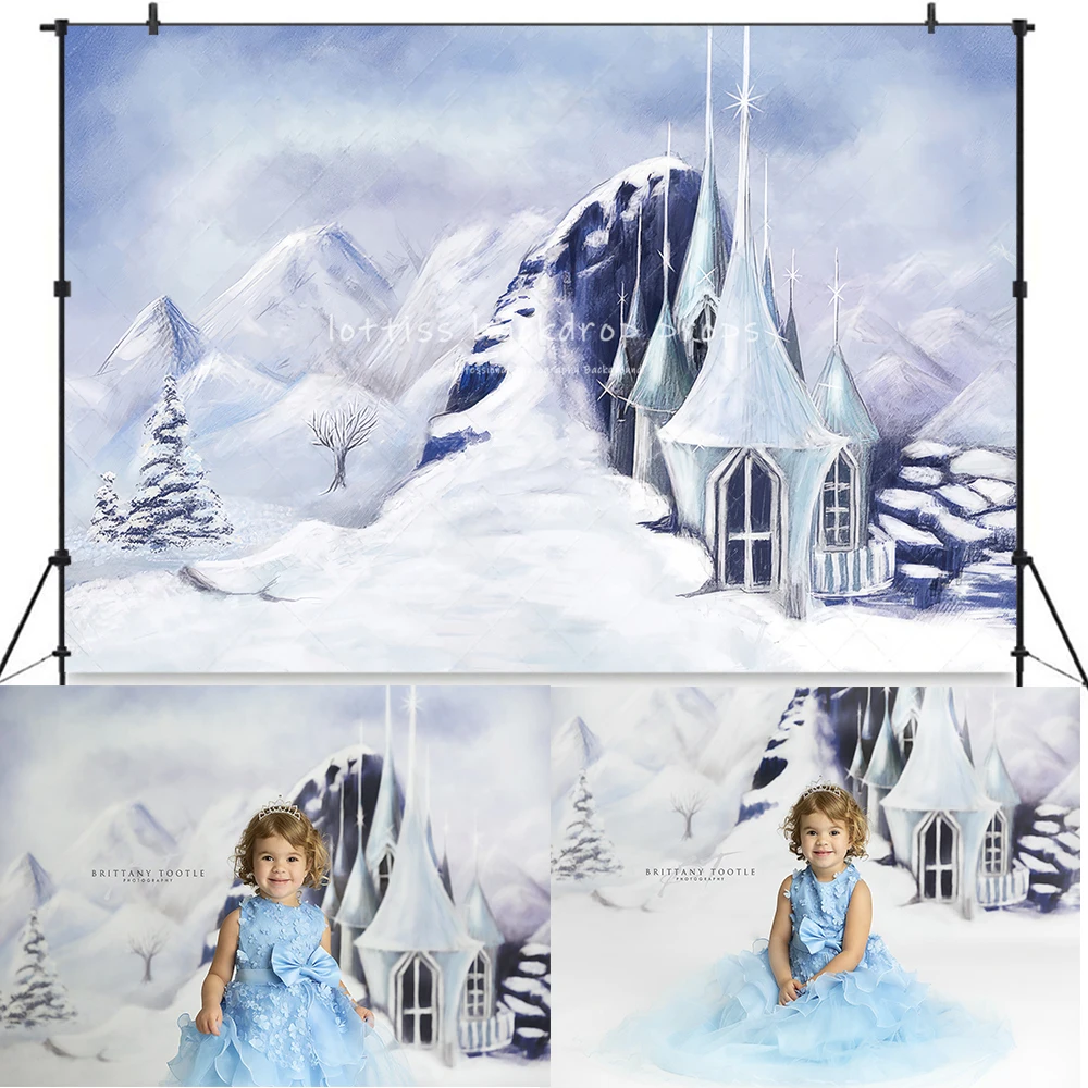 

Winter Snowy Mountain Backdrops Kids Adult Photography Props Child Baby Portrait Photocall Photostudio Xmas Snow Tree Background