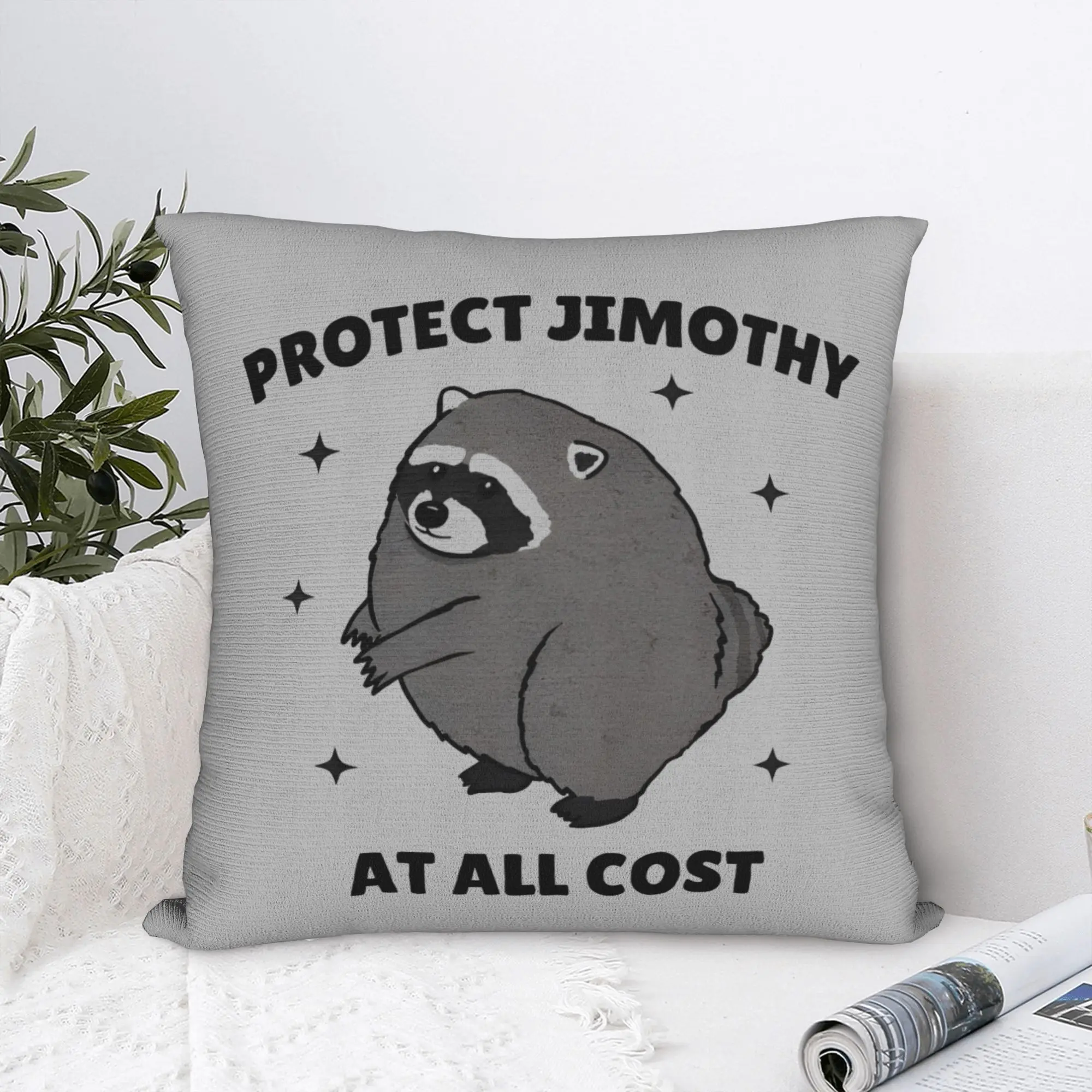 Protect Jimothy Raccoon Square Pillow Case  Cushion Covers Creative Polyester Decorative Pillowcase for Home 18
