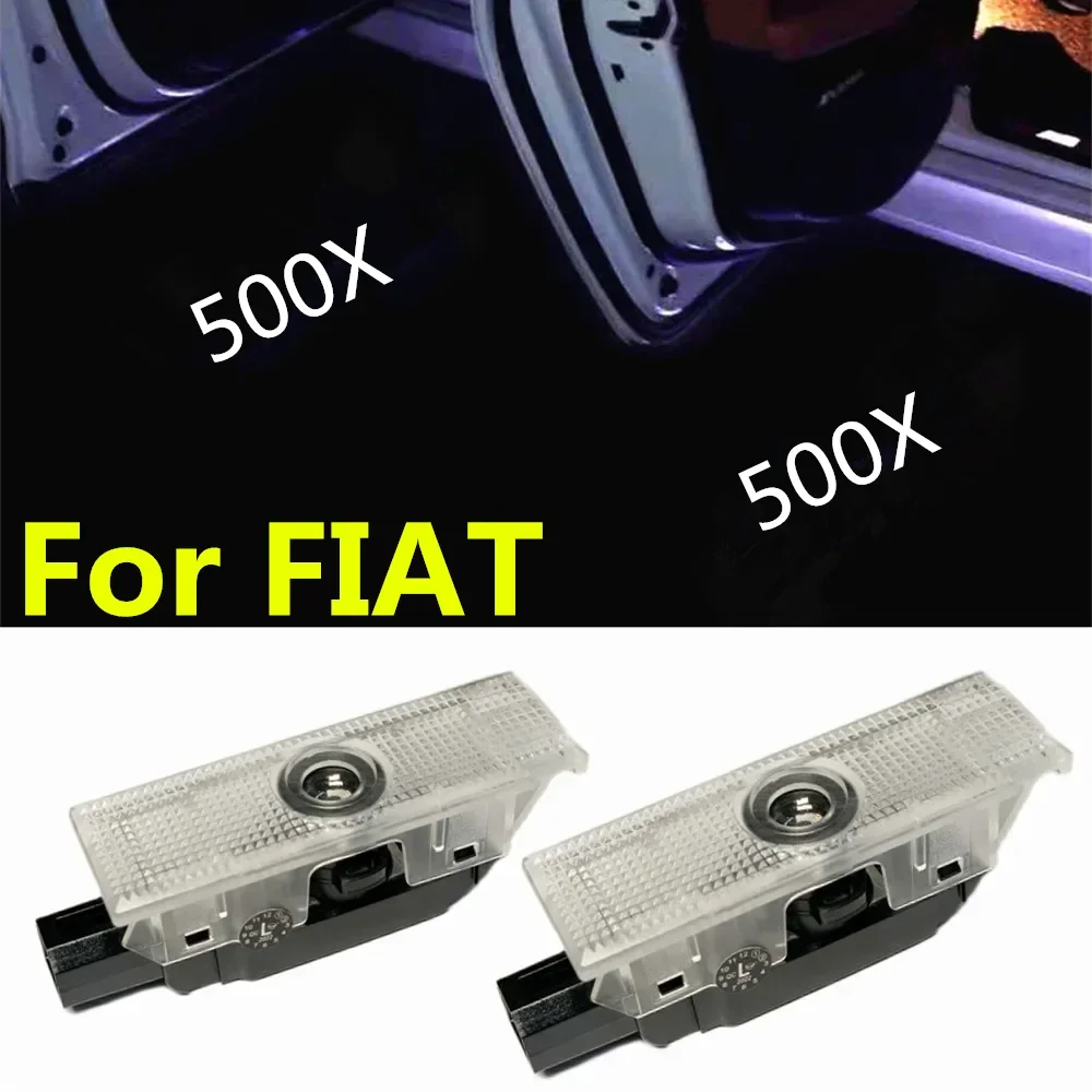 

2PCS is suitable for fiat 500 500X 500L car door welcome lamp ghost lamp logo Led laser projection lamp auto parts lighting.