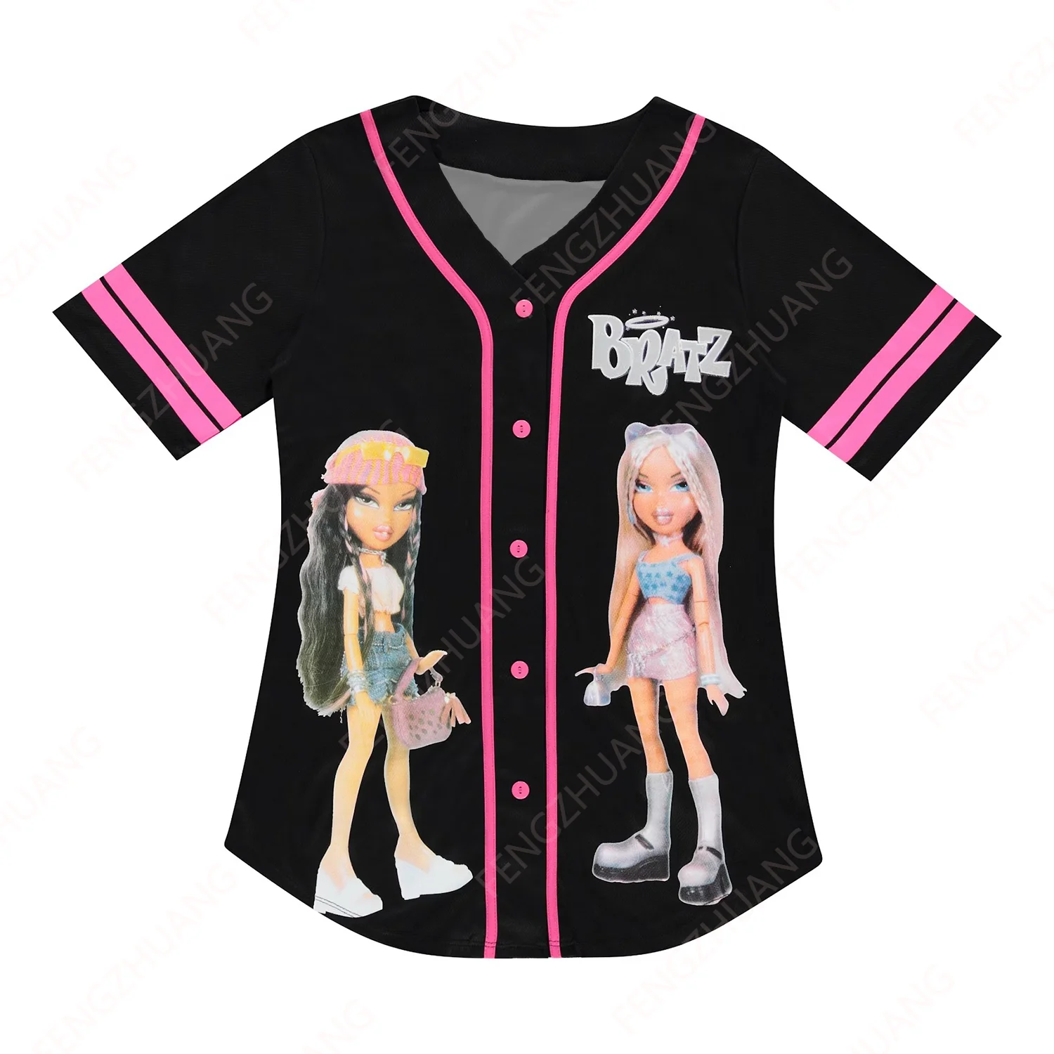 

Ladies Disney Villains Baseball Jersey New Kids Adults Fashion Cartoon Buttons Baseball Uniform Outdoor Sports Tops
