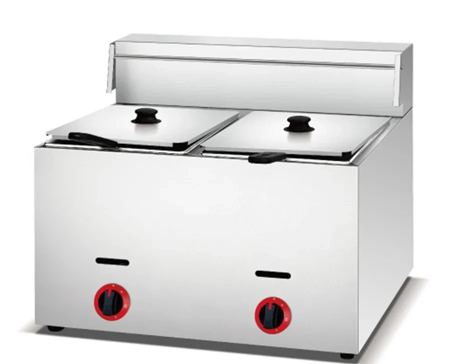 Fryer Machine Gas Small Gas Fryer Gas Fryer Commercial Double tank tank 2 Basket Chicken Food Chips