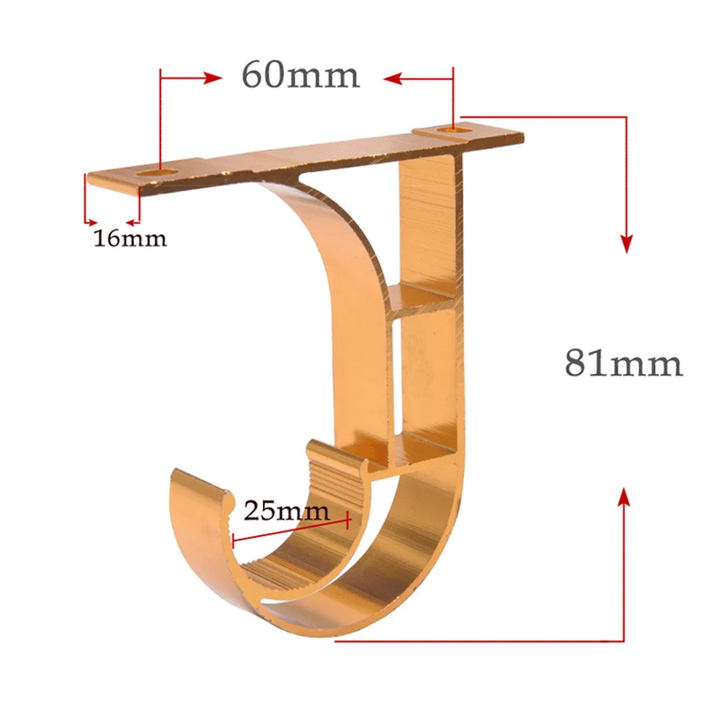 Roman Rod Aluminium Alloy Holder Curtain Rod Accessories Universally Top Mounting Side-install Thicken Rod Bracket