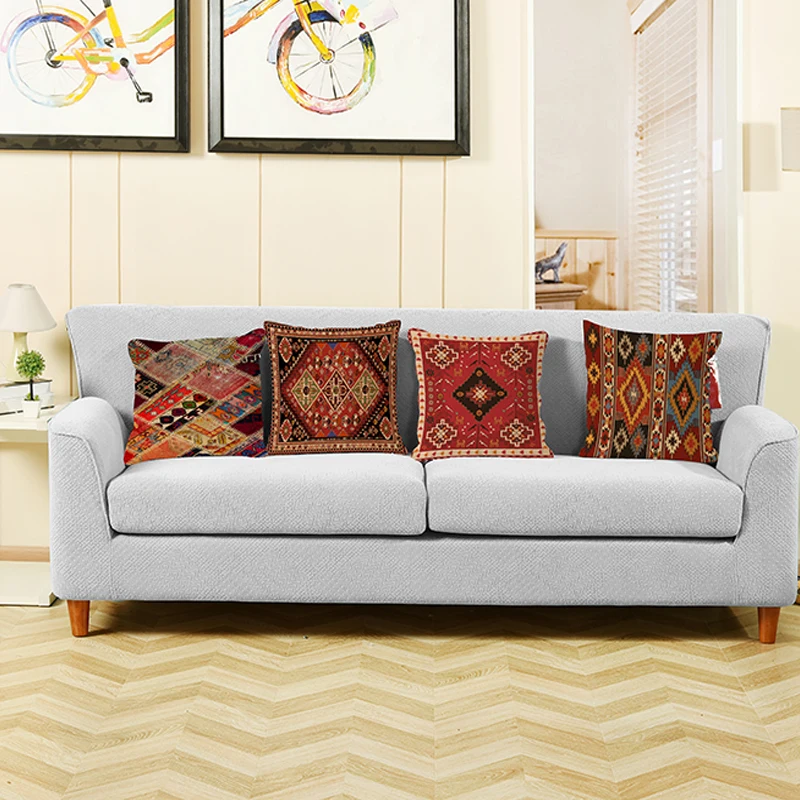 Ethnic Persian Carpet Pillows Geometric Red Blue Tribal Texture Bohemian Cushion Home Decoration Decorative Sofa Pillow Case