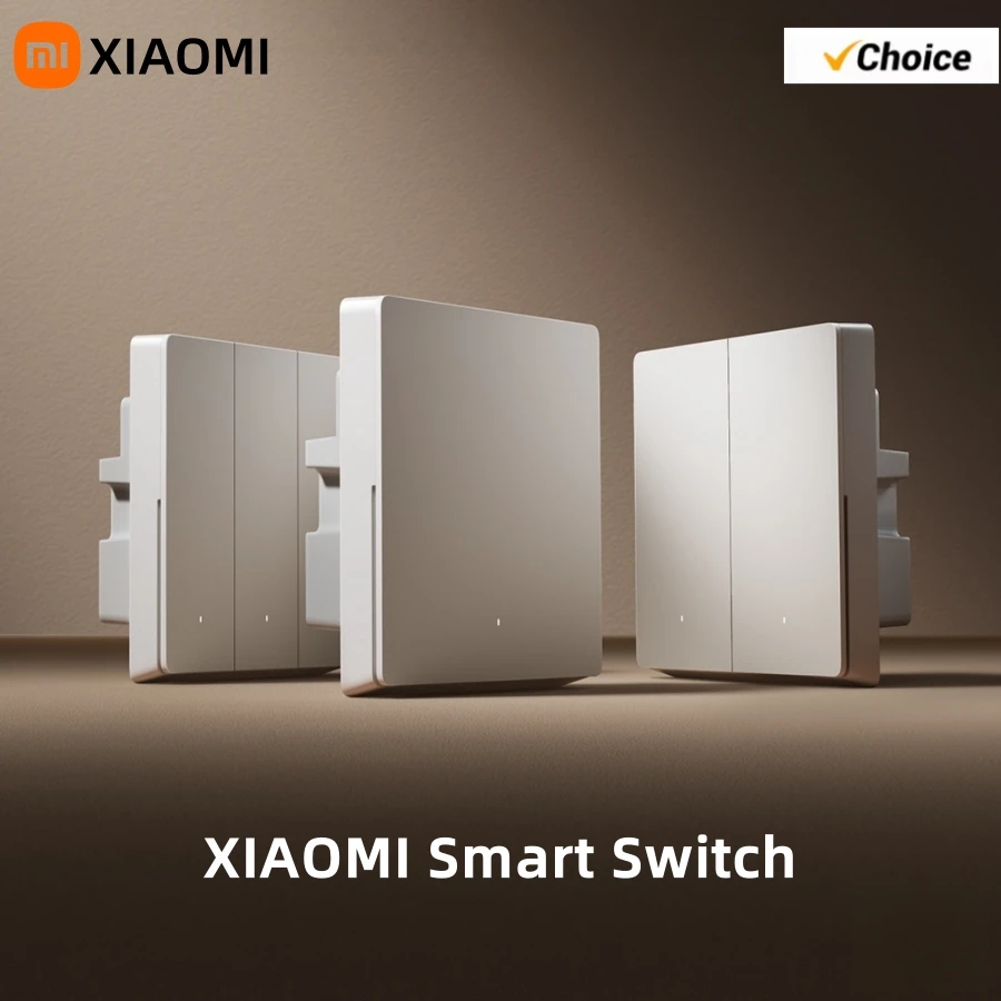 Xiaomi Smart Wall Switch Single Double Triple Key Dual Control Live&Neutral Line Work for Smart Light Mi home App