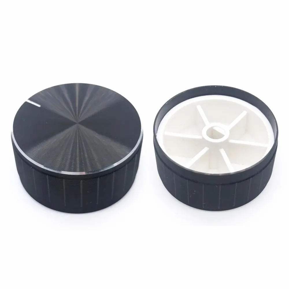

1PCS 40*19MM Aluminium Alloy Potentiometer Knob Cap Encoder Volume Control Knob Audio Knob for 6 Mm D-axis Shaft Black