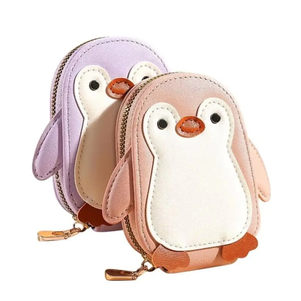 Versatile Portable Penguins Credit Card Bag Cute PU Leather Organ Card Holder Multiple Card Fashion Leather Wallet School