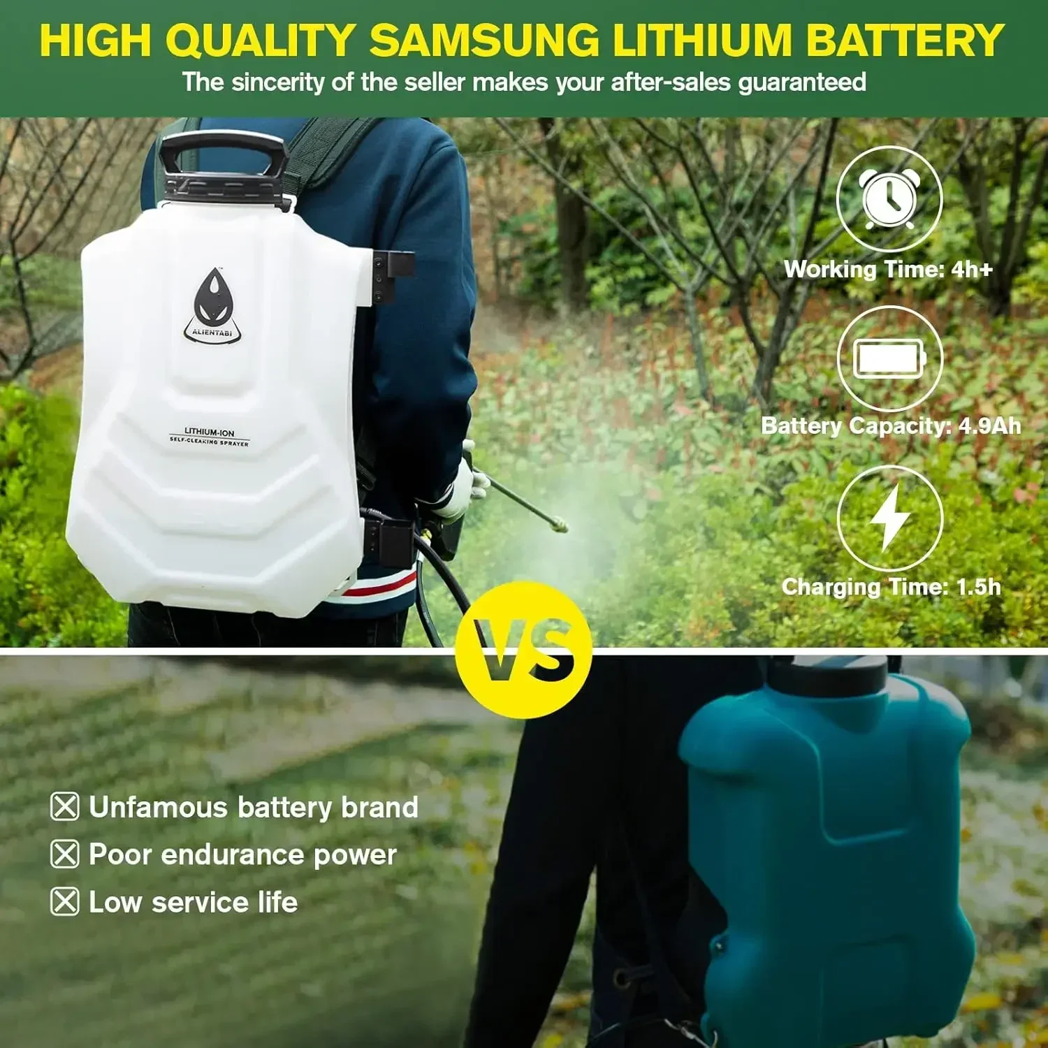 Hot SalesBackpack Sprayer 4 Gallon, Self-Cleaning Garden Sprayer,Ultra-Long Power Supply Lithium Battery