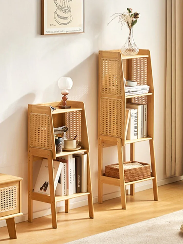 Rattan Weaving Storage Holders Bamboo Practical Organizers Modern Bookshelf Living Room Accessories Hangers Room Furniture