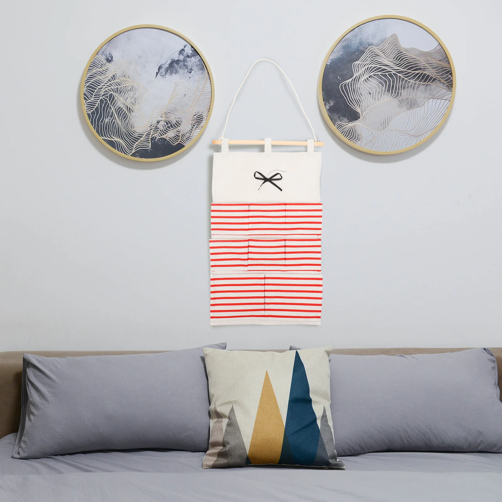 

Wall Hanging Storage Bags Cotton Linen Hanging Organizer Bag For Home Dormitory Closet Wall Mounted Storage Container With