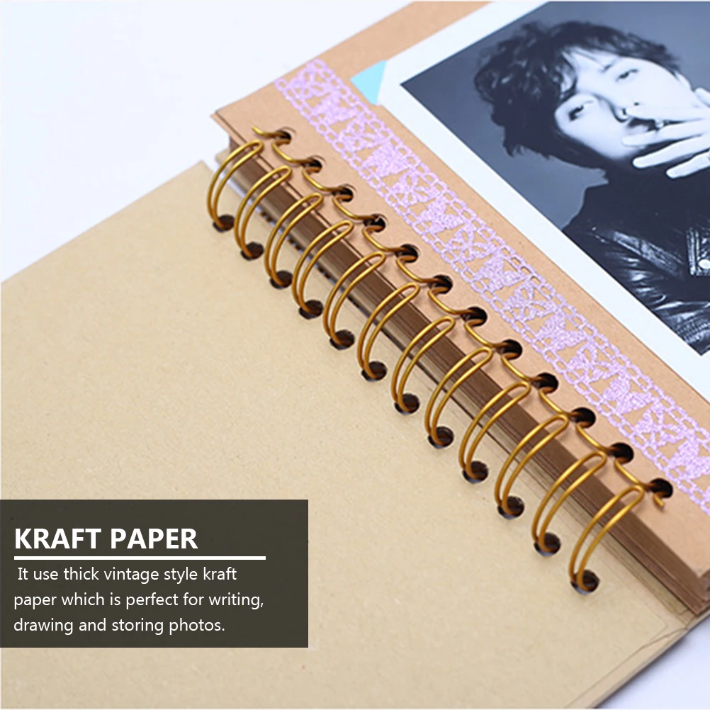 

DIY Photo Album Picture Inserting Coiled Manual Photograph Page Turning Scrapbook