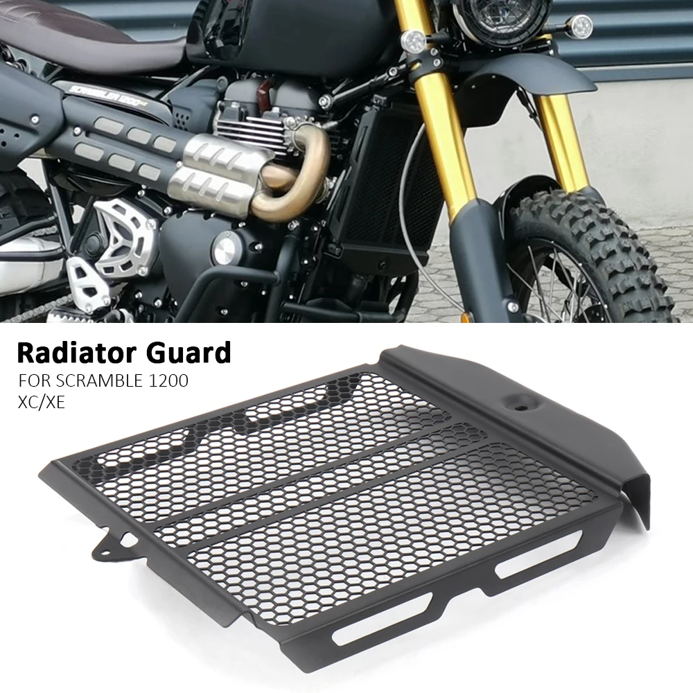 For SCRAMBLE 1200 XC Motorcycle Accessories Radiator Grille Guard Cover Oil Cooler Guard Black Silver For Scramble 1200 XE