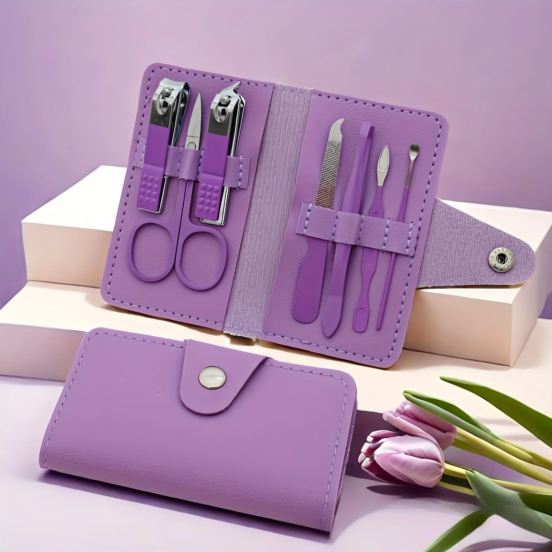 Set tagliaunghie Tagliaunghie in acciaio inossidabile Strumento per manicure Regalo Kit per la cura portatile Pick per orecchie Forbici per sopracciglia Regalo di Natale