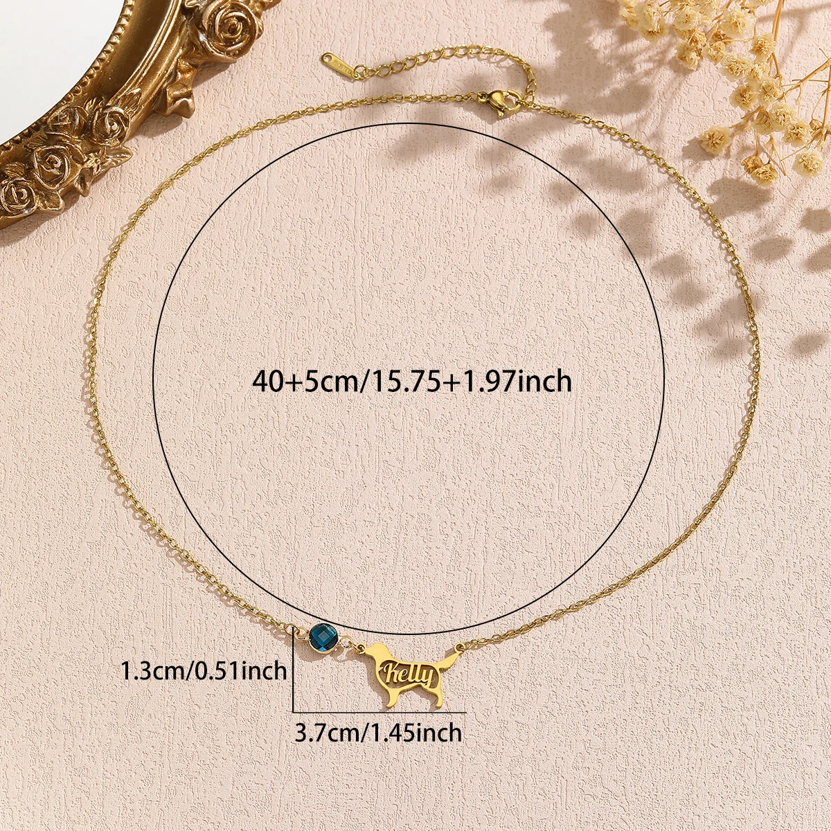 Kalung Nama Hewan Peliharaan Kustom Baja Tahan Karat Liontin Hewan Lucu Perhiasan Pribadi Indah untuk Hadiah Wanita Pria