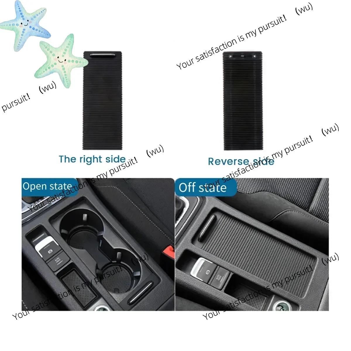 Suitable for Volkswagen Golf 7 2014-2020 center console beverage cover sliding roller shutter, suitable for 5GG862531D