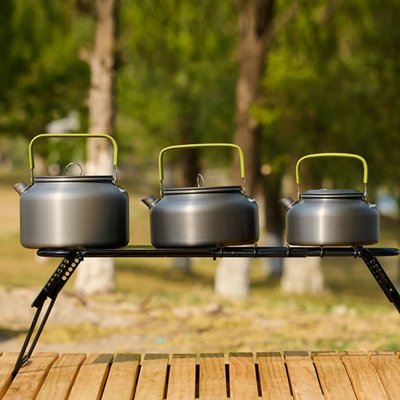 Portable Teapot Aluminum Alloys Camp Teas Coffee Pots Outdoor Hiking Water Boilers Camping Kettle Heat Water Teas Pots