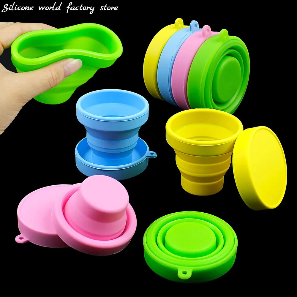 Silicone World Portable Silicone Folding Cup Mouthwash Cups Travel Outdoor Anti Drop Telescopic Cup Coffee Handcup Water Cup