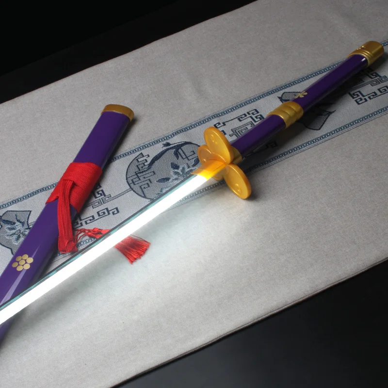 Roronoa Zoro Katana 104cm/41in Luminous Sword Cosplay Props Halloween Gift Enma Purple Wooden Toy Swords