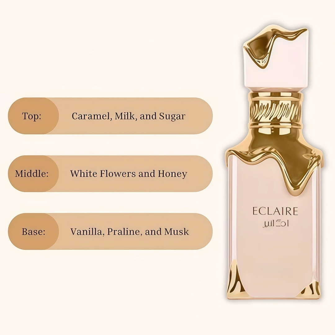 Eclaire Women's Eau De Parfum 3.4oz/100ml - عطر فانيليا كراميل حلو زهري يدوم طويلاً #5