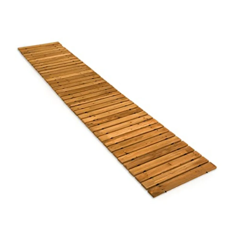 

6 Feet x 18 Inches Outdoor Wooden Garden Pathway Natural Waterproof Weatherproof Hardwood Cedar Rollout Walkway Landscape for O