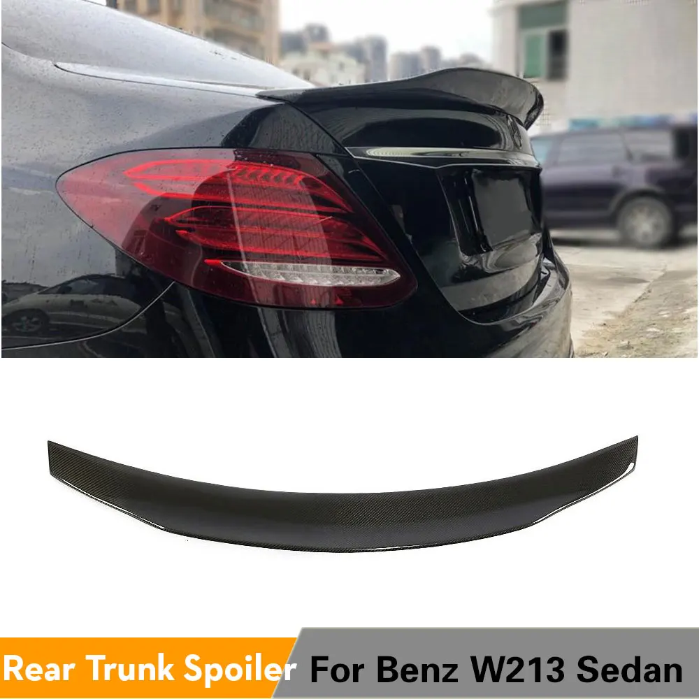 Rear Spoiler Wing for Mercedes-Benz E Class W213 E300 E400 E43 E63 4 Door 2016 - 2019 Carbon Fiber Trunk Lip