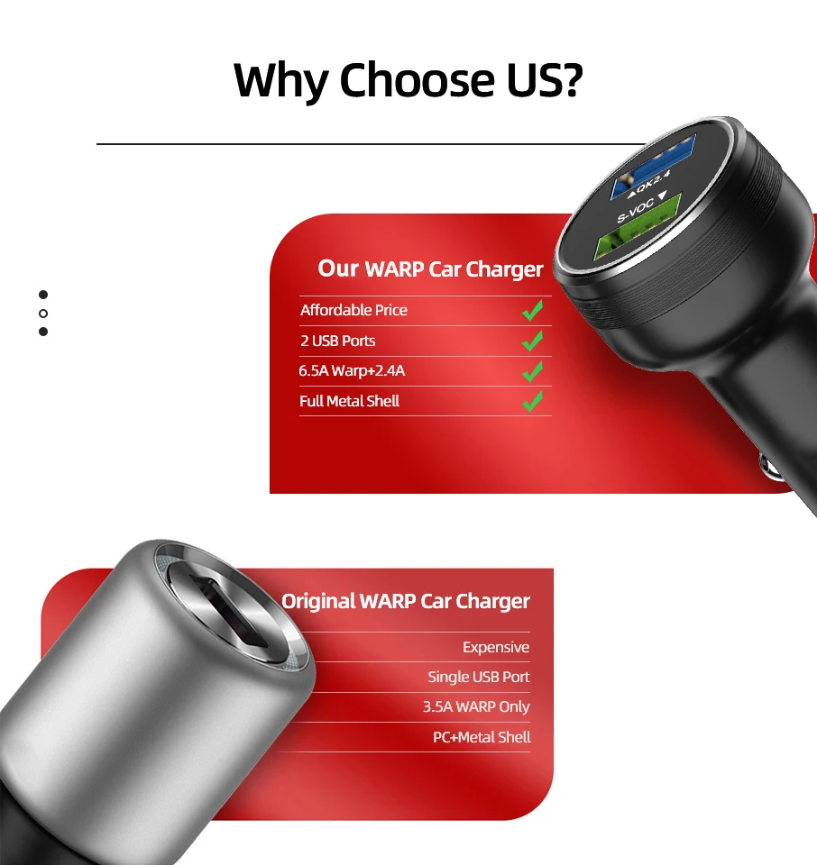 Für oneplus 65w Auto ladegerät 30w Warp Dash Charge Dual USB Schnell ladung Autotelefon adapter für einen plus 10 9 pro 9r 8t 7 6 nord 2 – Detail 3