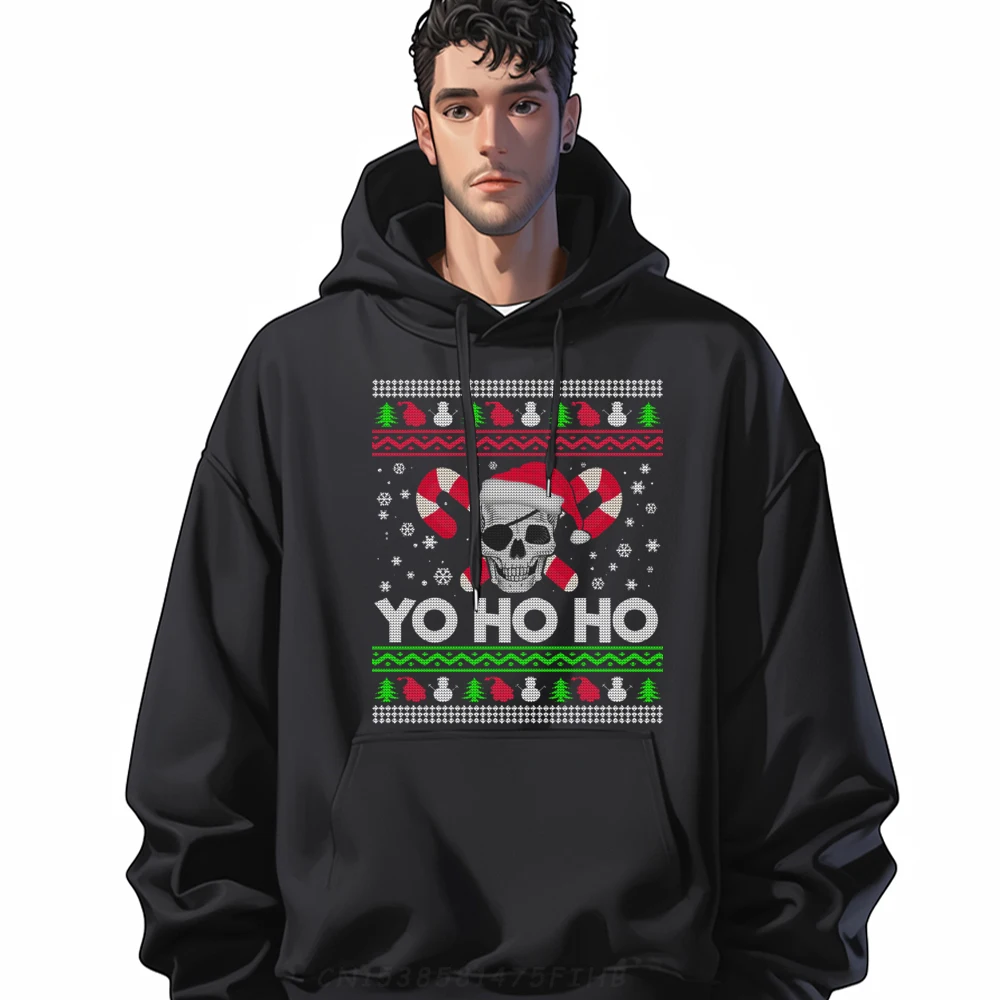 Ugly Christmas Santa Pirate Yo Ho Ho Clothing Youth New Men's Sweatshirts Man Tops Tees Man Hooded Shirt