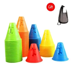 10Pcs Football Marking Cup Marker Cones Slalom Roller Skate Pile Cup Soccer Training Plastic Windproof Skate Marker Cones Roller