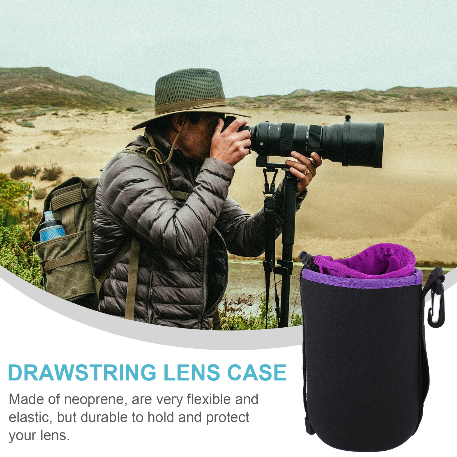 

Camera Case Waterproof Lens Protector Protective Neoprene Pouch Drawstring Cases
