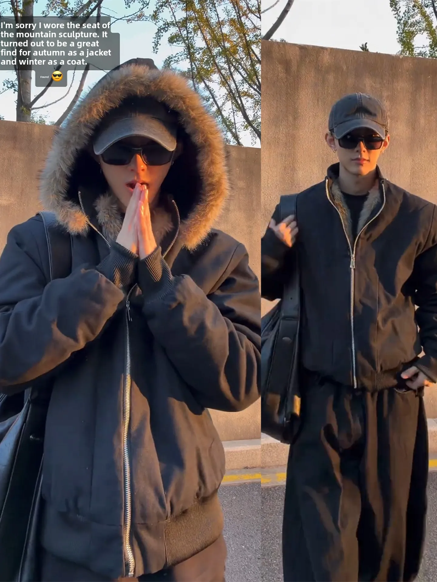 

Detachable Fur Collar Workwear Jaet Thiened Winter Cotton Coat Men's Sle Fce Lined Cleanfit Cotton Clothing