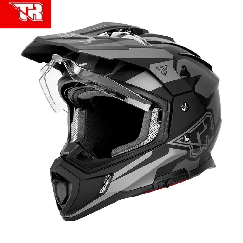 

Мотоциклетный шлем с тигром, анфас, двойные линзы, гоночный внедорожный шлем, мужской шлем Cascos Para Moto Capacete Casco Moto, сертификация DOT