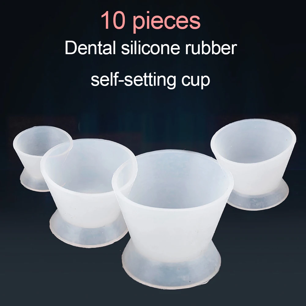 

10 pcs Dental Cement Rubber Bowl Silicone Rubber Self-setting Cup Dentist Tools Dentistry Material White Rubber Bowl