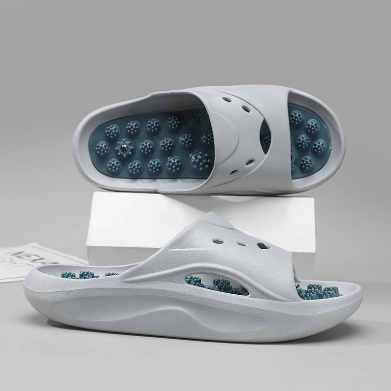 

Summer New Design Men's Massage Slippers Comfortable Slides Indoor Outdoor Sandals Beach Men Casual Shoes Male House Slippers