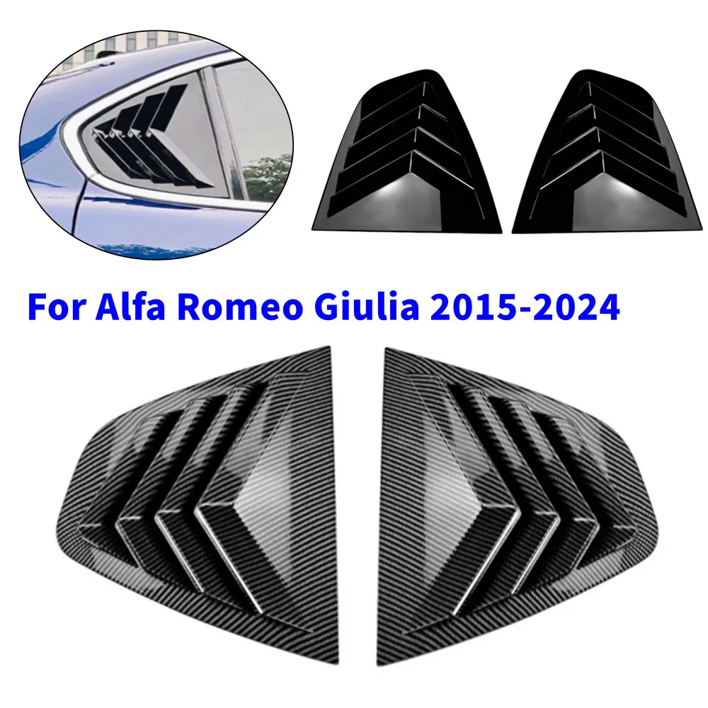 

2 шт. для Alfa Romeo Giulia 2015-2024 автомобильное заднее окно, четверть жалюзи, крышка бокового вентиляционного отверстия, накладка, совок, аксессуары из АБС-пластика, детали